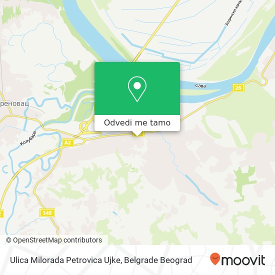 Ulica Milorada Petrovica Ujke mapa