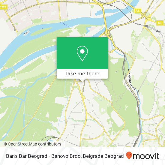 Ban's Bar Beograd - Banovo Brdo mapa