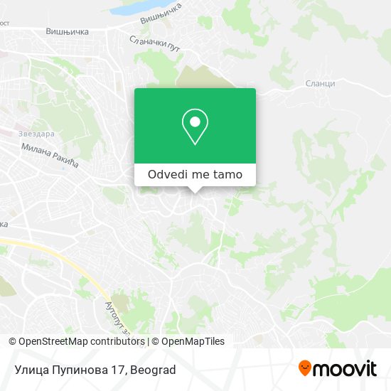 Улица Пупинова 17 mapa