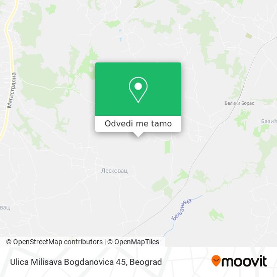 Ulica Milisava Bogdanovica 45 mapa