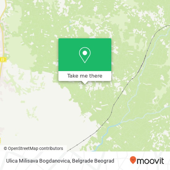 Ulica Milisava Bogdanovica mapa