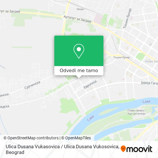 Ulica Dusana Vukasovica / Ulica Dusana Vukosovica mapa