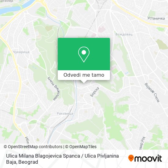 Ulica Milana Blagojevica Spanca / Ulica Pivljanina Baja mapa