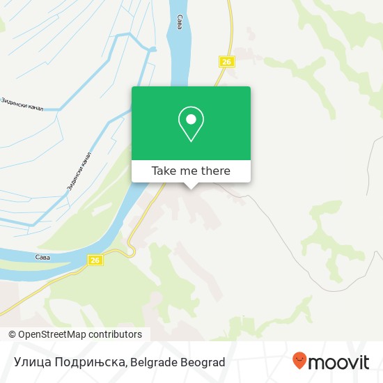 Улица Подрињска mapa