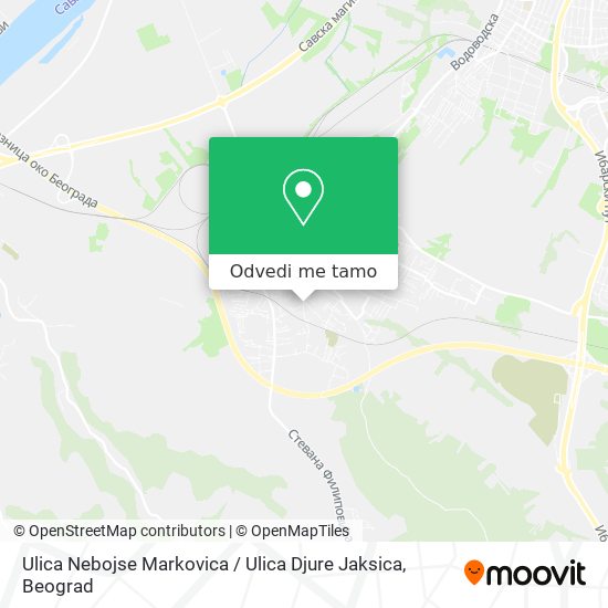 Ulica Nebojse Markovica / Ulica Djure Jaksica mapa