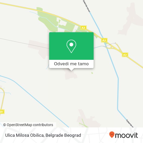 Ulica Milosa Obilica mapa