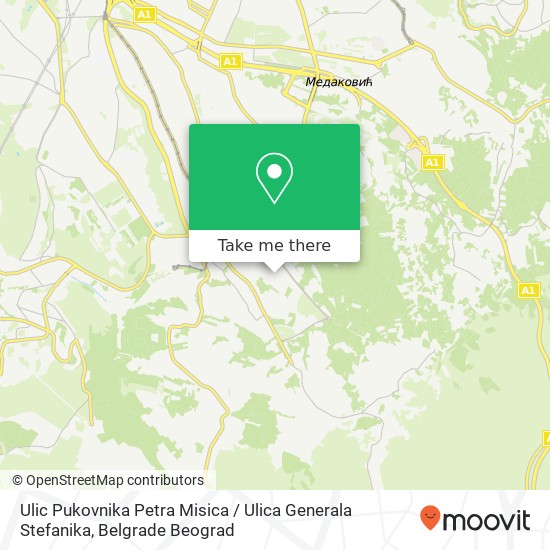 Ulic Pukovnika Petra Misica / Ulica Generala Stefanika mapa