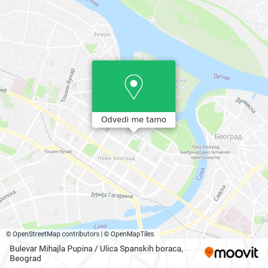 Bulevar Mihajla Pupina / Ulica Spanskih boraca mapa