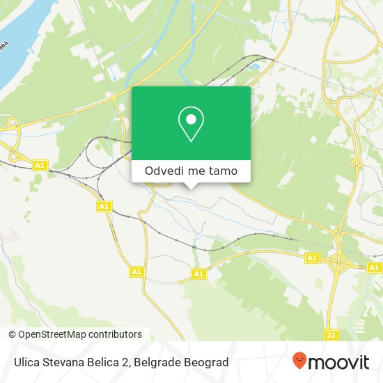 Ulica Stevana Belica 2 mapa