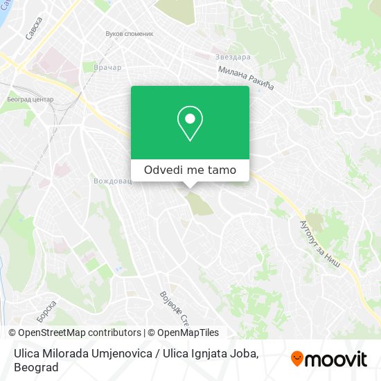 Ulica Milorada Umjenovica / Ulica Ignjata Joba mapa