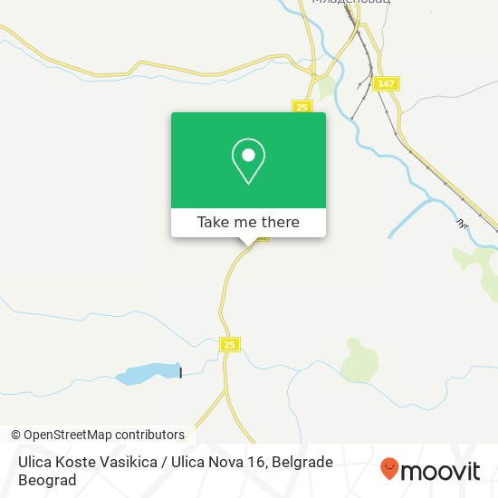 Ulica Koste Vasikica / Ulica Nova 16 mapa