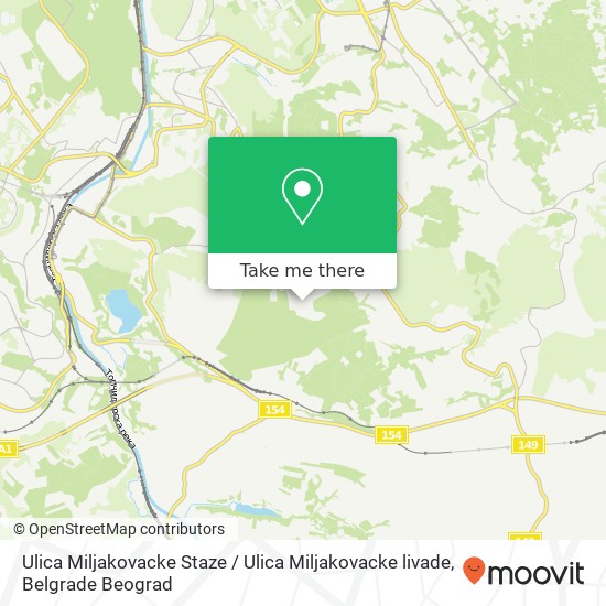 Ulica Miljakovacke Staze / Ulica Miljakovacke livade mapa