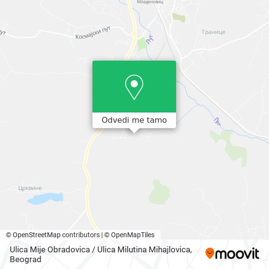 Ulica Mije Obradovica / Ulica Milutina Mihajlovica mapa