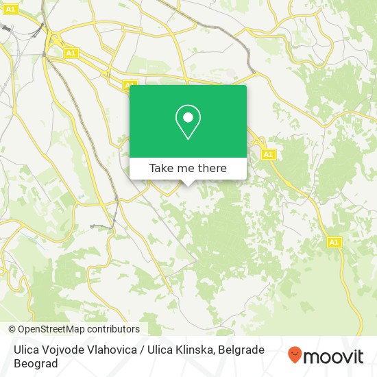 Ulica Vojvode Vlahovica / Ulica Klinska mapa