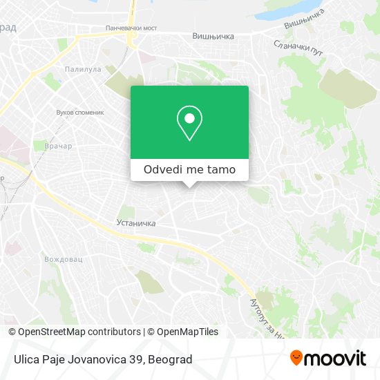 Ulica Paje Jovanovica 39 mapa