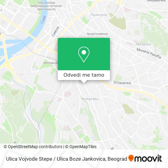 Ulica Vojvode Stepe / Ulica Boze Jankovica mapa