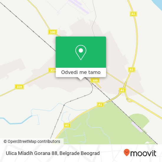 Ulica Mladih Gorana 88 mapa