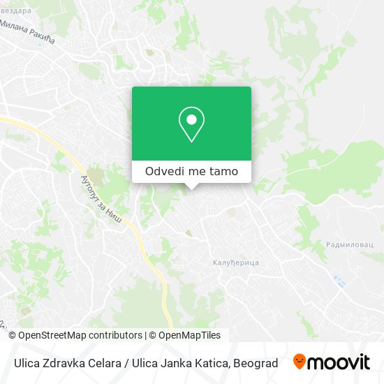 Ulica Zdravka Celara / Ulica Janka Katica mapa