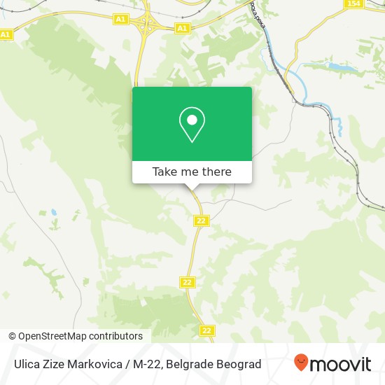 Ulica Zize Markovica / M-22 mapa