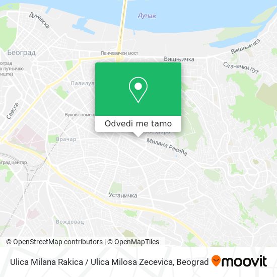 Ulica Milana Rakica / Ulica Milosa Zecevica mapa