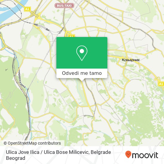 Ulica Jove Ilica / Ulica Bose Milicevic mapa