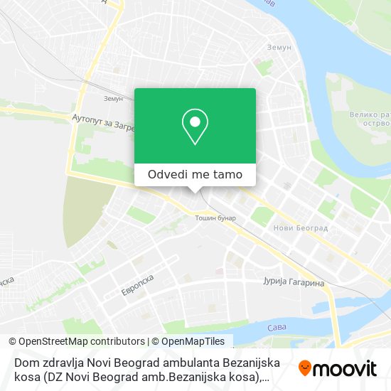 Dom zdravlja Novi Beograd ambulanta Bezanijska kosa (DZ Novi Beograd amb.Bezanijska kosa) mapa