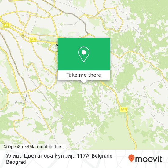 Улица Цветанова ћуприја 117А mapa