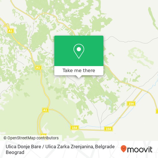 Ulica Donje Bare / Ulica Zarka Zrenjanina mapa