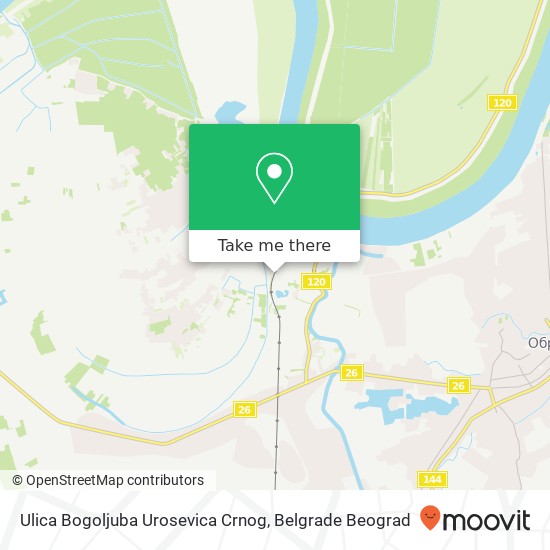 Ulica Bogoljuba Urosevica Crnog mapa