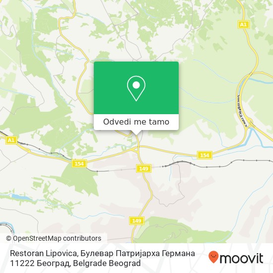 Restoran Lipovica, Булевар Патријарха Германа 11222 Београд mapa