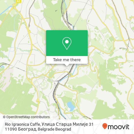 Rio Igraonica Caffe, Улица Старца Милије 31 11090 Београд mapa