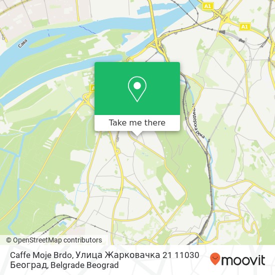 Caffe Moje Brdo, Улица Жарковачка 21 11030 Београд mapa