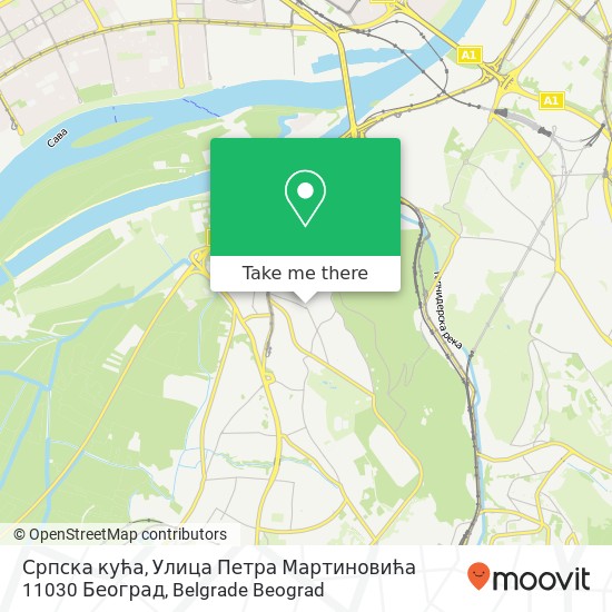 Српска кућа, Улица Петра Мартиновића 11030 Београд mapa