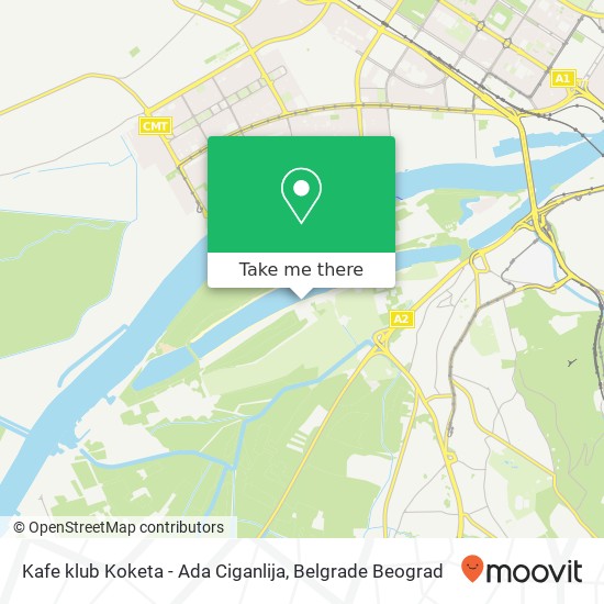 Kafe klub Koketa - Ada Ciganlija, Улица Ада Циганлија 11147 Чукарица mapa