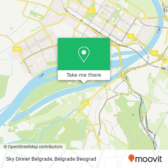 Sky Dinner Belgrade, Улица Ада Циганлија 11030 Чукарица mapa