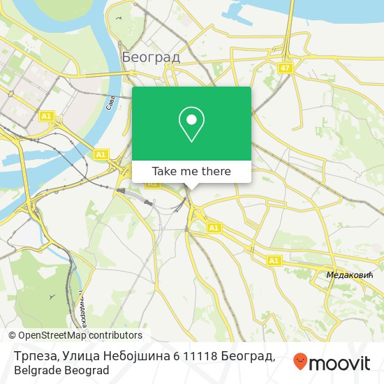 Трпеза, Улица Небојшина 6 11118 Београд mapa