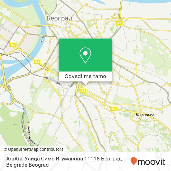AraAra, Улица Симе Игуманова 11118 Београд mapa