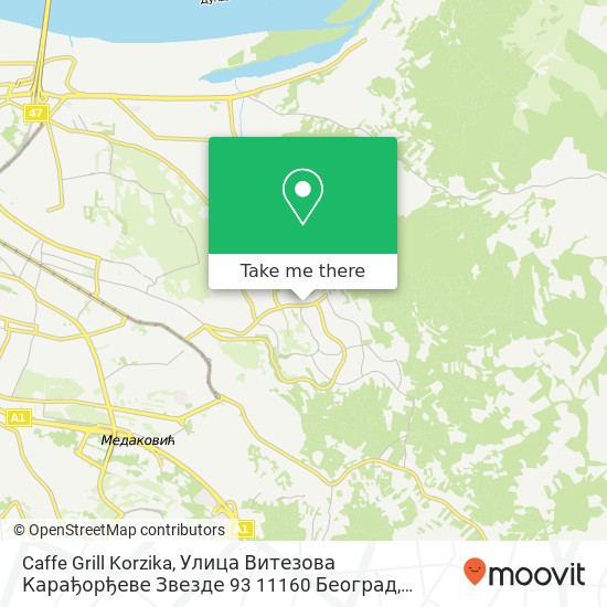 Caffe Grill Korzika, Улица Витезова Карађорђеве Звезде 93 11160 Београд mapa