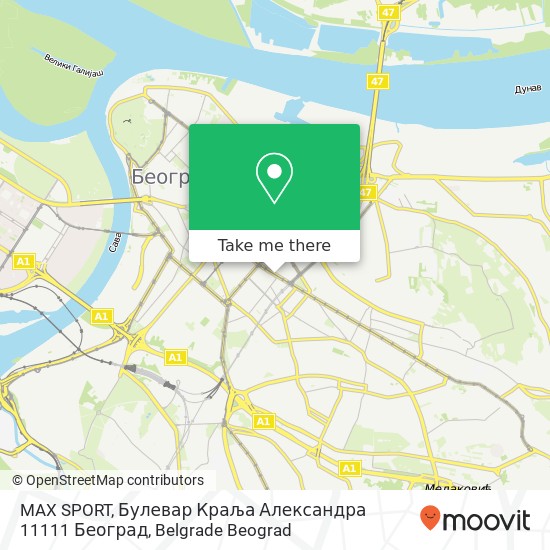 MAX SPORT, Булевар Краља Александра 11111 Београд mapa