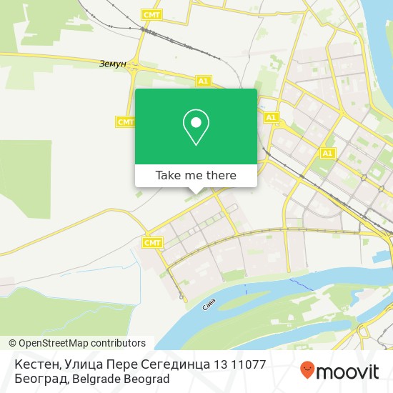 Кестен, Улица Пере Сегединца 13 11077 Београд mapa