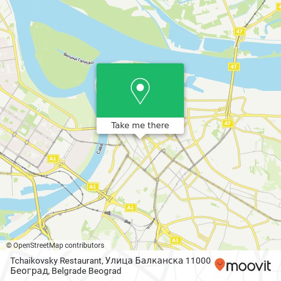 Tchaikovsky Restaurant, Улица Балканска 11000 Београд mapa