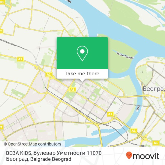 BEBA KIDS, Булевар Уметности 11070 Београд mapa