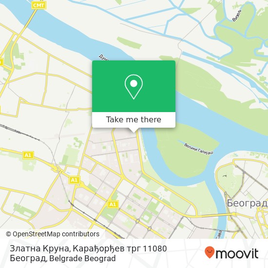 Златна Круна, Карађорђев трг 11080 Београд mapa