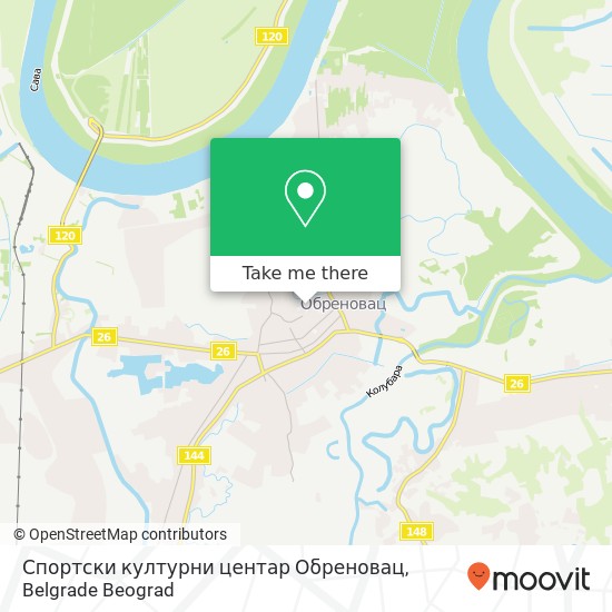 Спортски културни центар Обреновац mapa