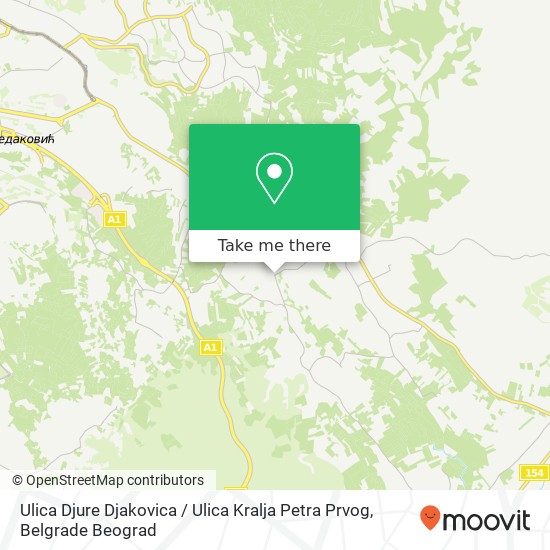 Ulica Djure Djakovica / Ulica Kralja Petra Prvog mapa