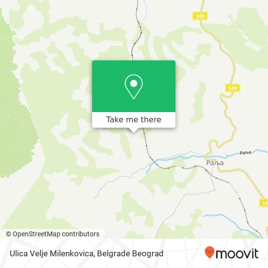 Ulica Velje Milenkovica mapa