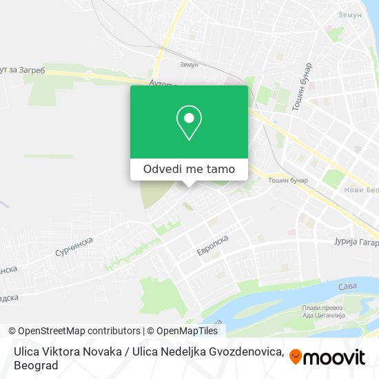 Ulica Viktora Novaka / Ulica Nedeljka Gvozdenovica mapa