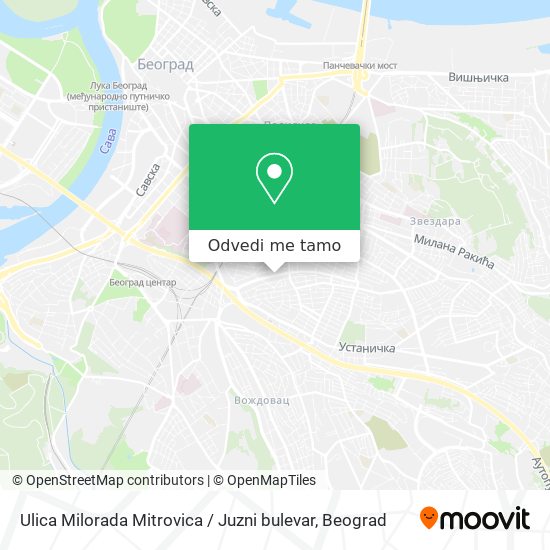 Ulica Milorada Mitrovica / Juzni bulevar mapa