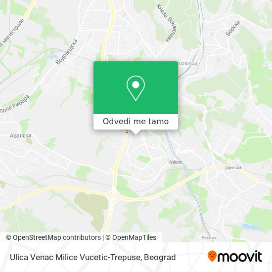 Ulica Venac Milice Vucetic-Trepuse mapa