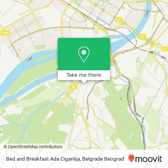 Bed and Breakfast Ada Ciganlija mapa